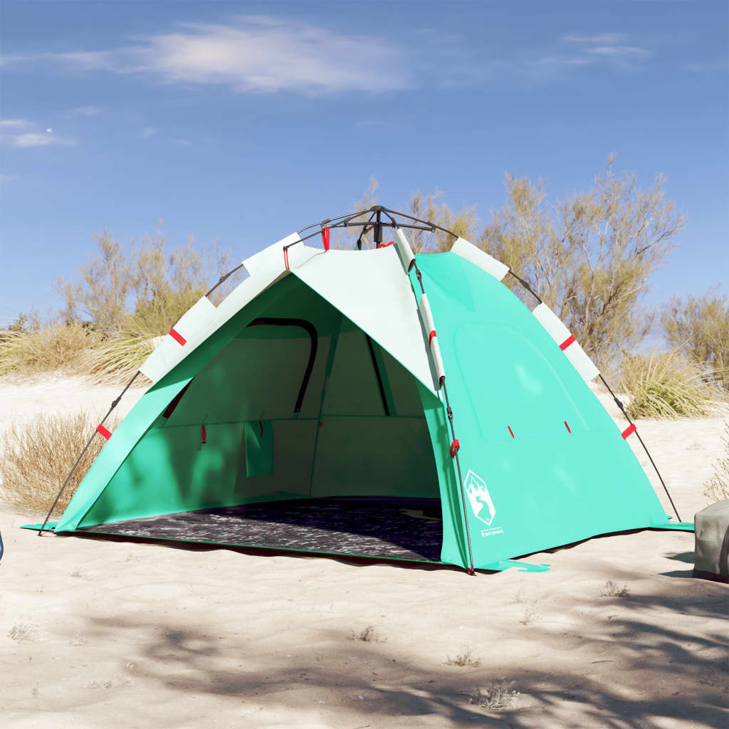 VidaXL beach tent 3-person waterproof fast-release sea green