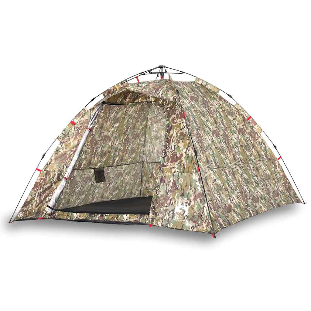 Vidaxl Tent à 4 personnes Camouflage à libération rapide