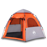 Vidaxl Camping Tent à 4 personnes Fast Fast Grey and Orange