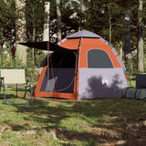 Vidaxl camping tent 4-person fast release gray and orange