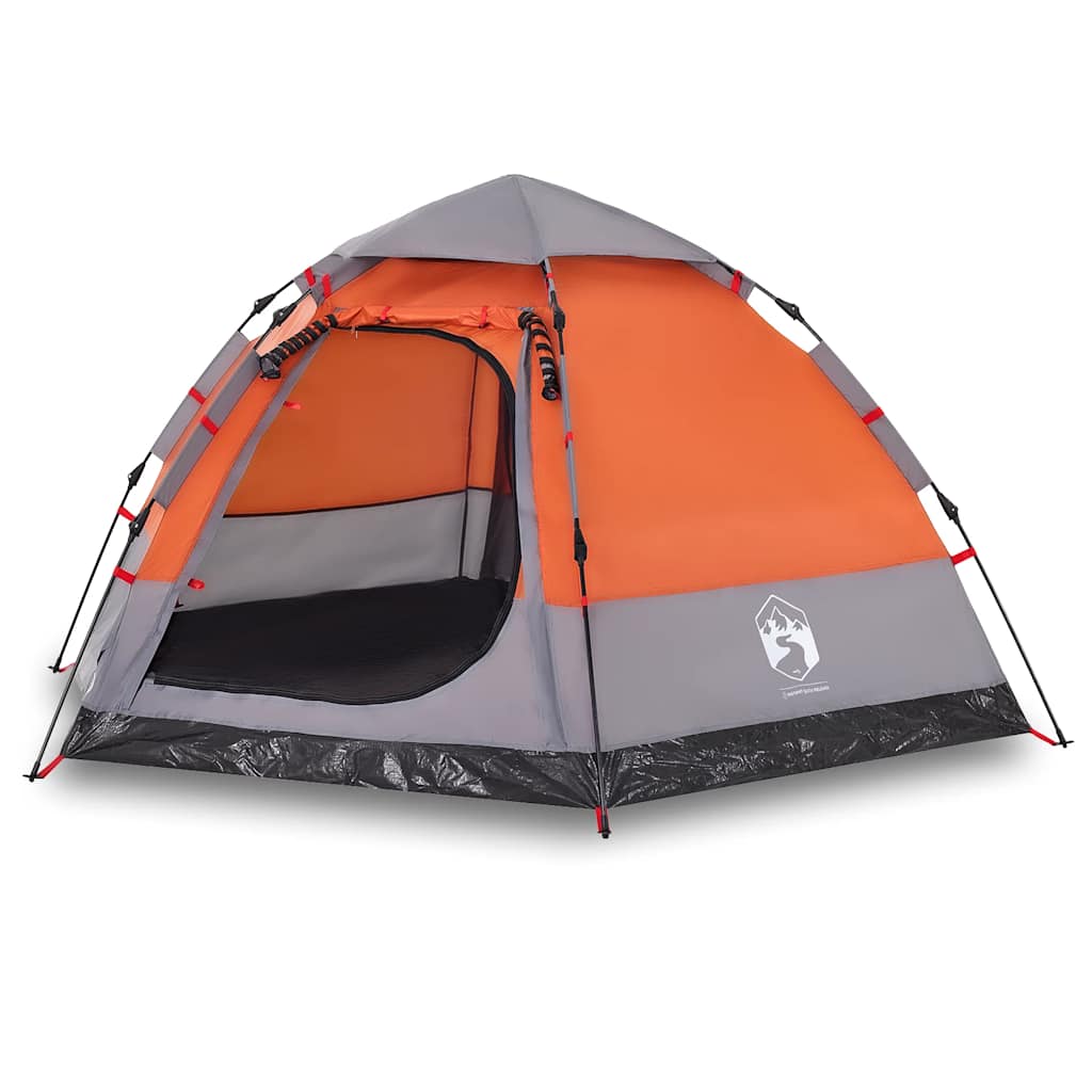 Vidaxl Camping Tent 4-osobowy szybki wydawanie Grey i Orange