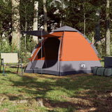 Vidaxl camping tent 4-person fast release gray and orange