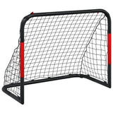 VidaXL Voetbaldoel met net 90x48x71 cm staal rood en zwart