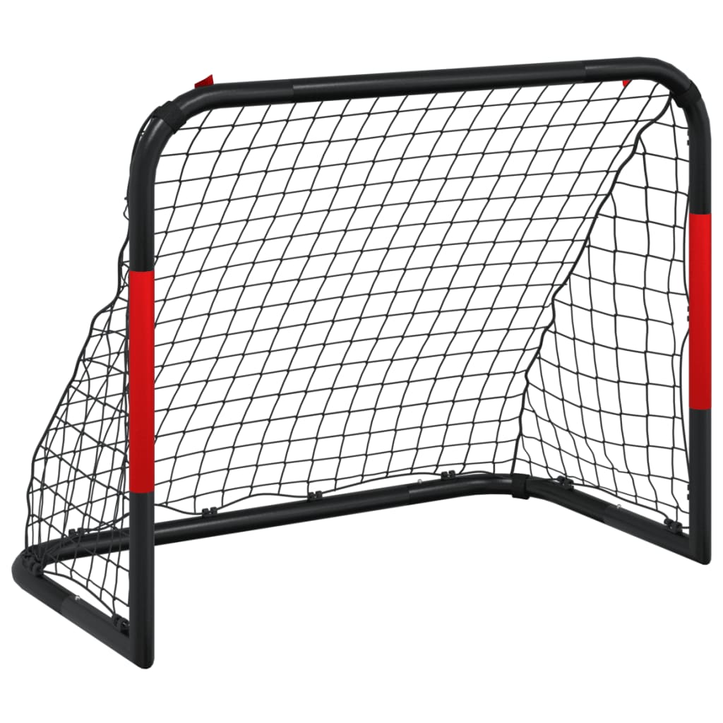 Gol w piłce nożnej Vidaxl z netto 90x48x71 cm Steel Red and Black