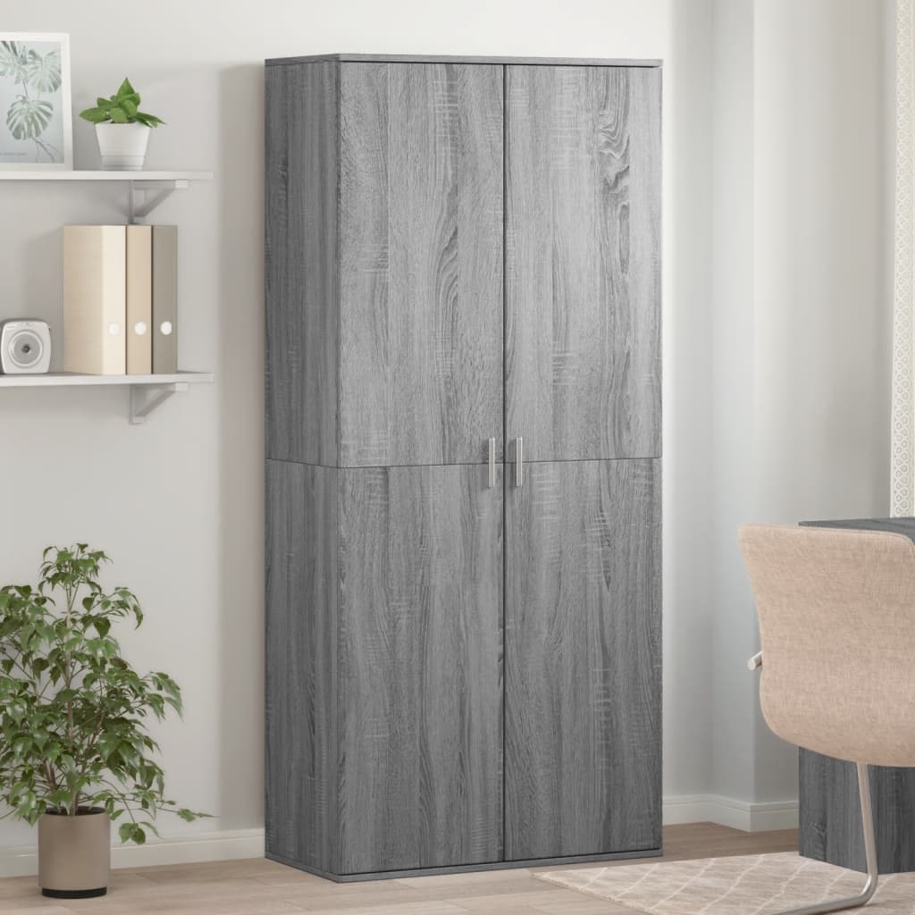 Vidaxl Schong Cabinet 80x39x178 cm geschniddene Holz Greya Oakfaarf