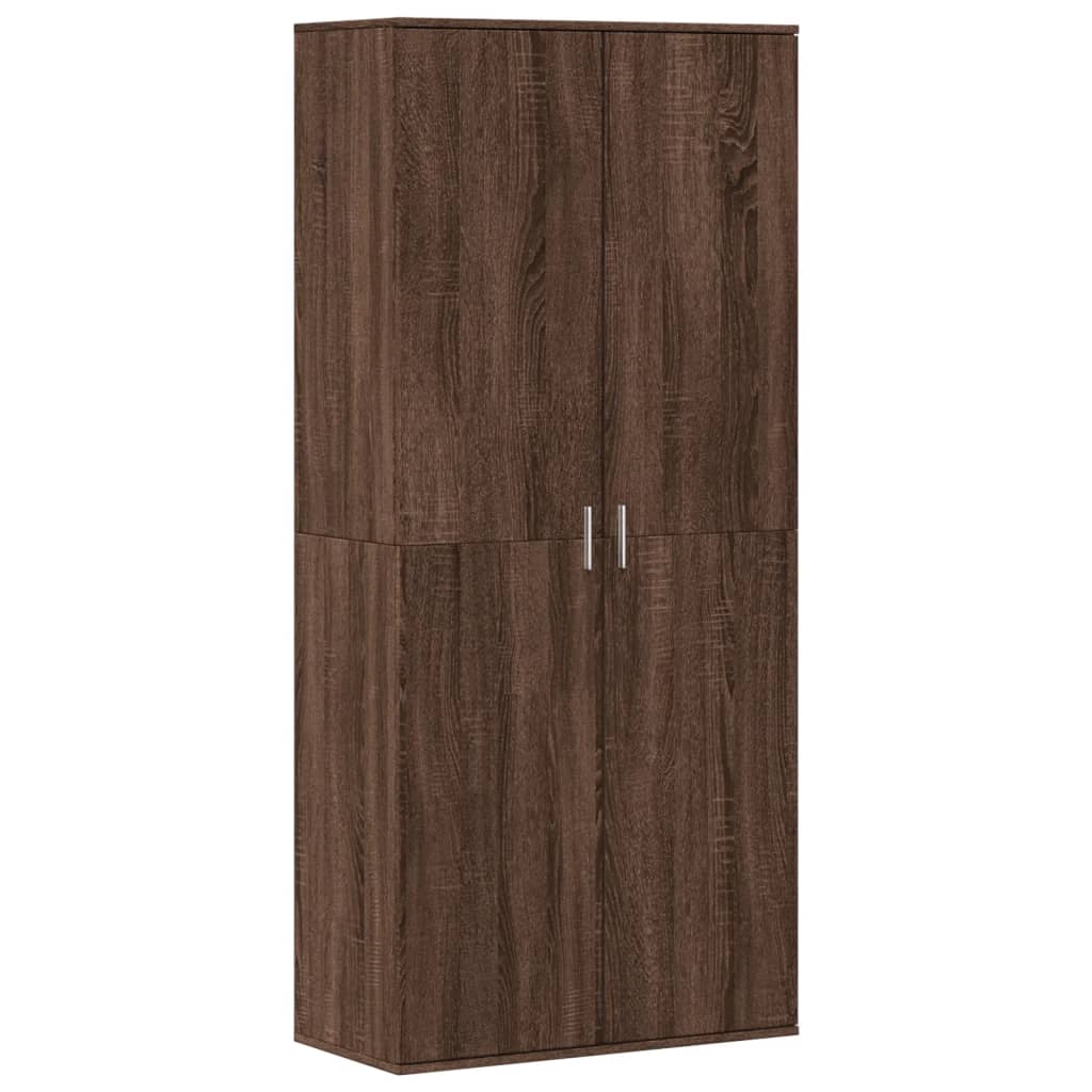 Vidaxl skoskap 80x39x178 cm kuttet trebrun eikfarge