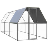 Vidaxl Chicken Coop 2x6x2 M galvanisert stål