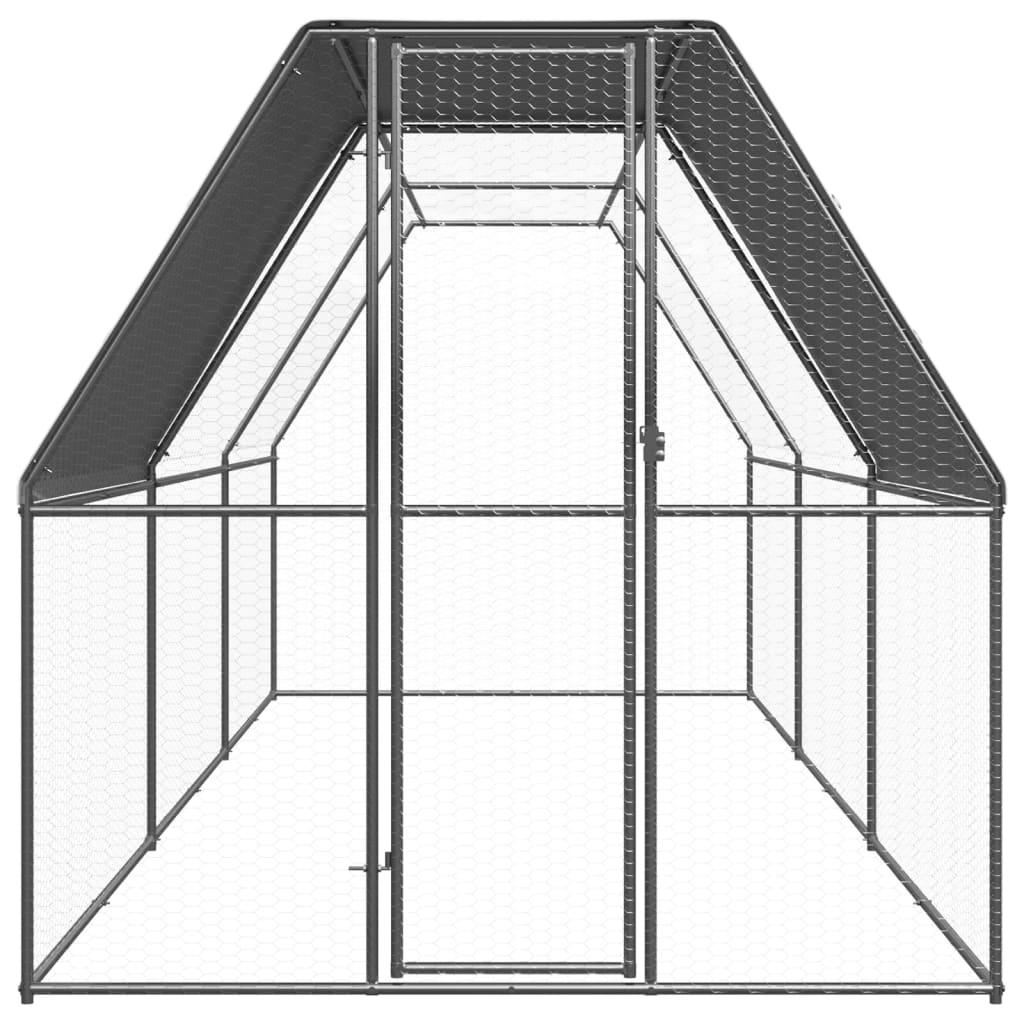 Vidaxl Chicken Coop 2x6x2 M galvanisert stål