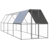 Vidaxl Poulet Coop 2x8x2 m galvaniséiert Stol