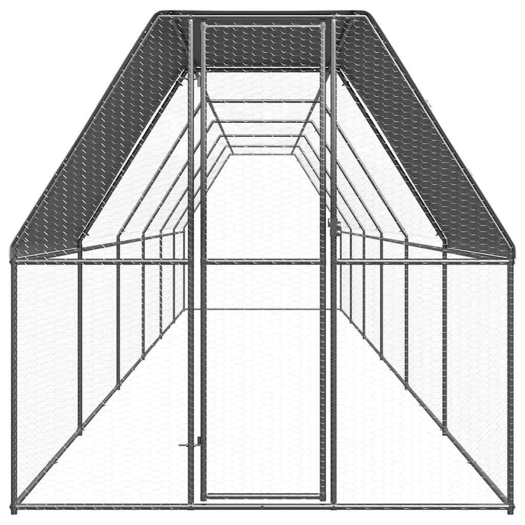 Vidaxl hønsehus 2x12x2 m galvanisert stål