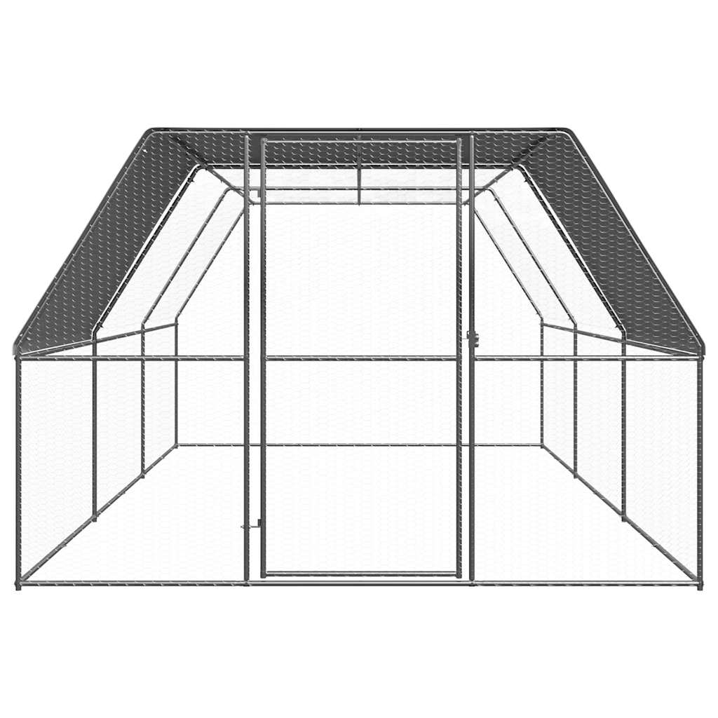 Vidaxl Poulet coop 3x6x2 m galvaniséiert Stol