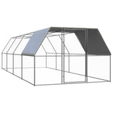 Vidaxl Poulet Coop 3x8x2 m galvaniséiert Stol