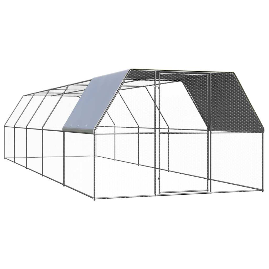 Vidaxl Poulet coop 3x10x2 m galvaniséiert Stol