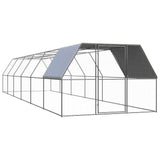 Vidaxl Poulet Coop 3x12x2 m galvaniséiert Stol