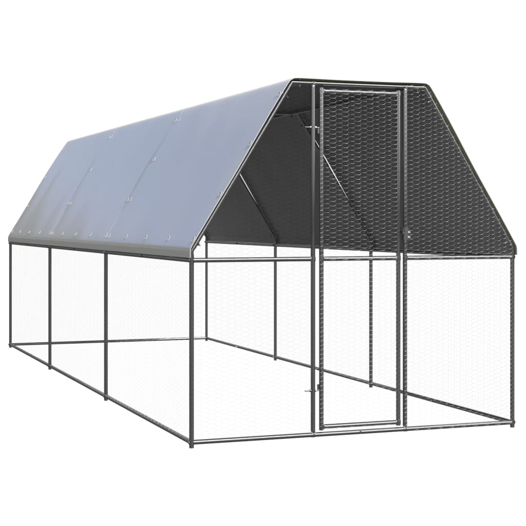 Vidaxl Chicken Coop 2x6x2 M galvanisert stål