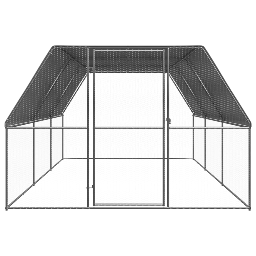 Vidaxl Poulet coop 3x6x2 m galvaniséiert Stol