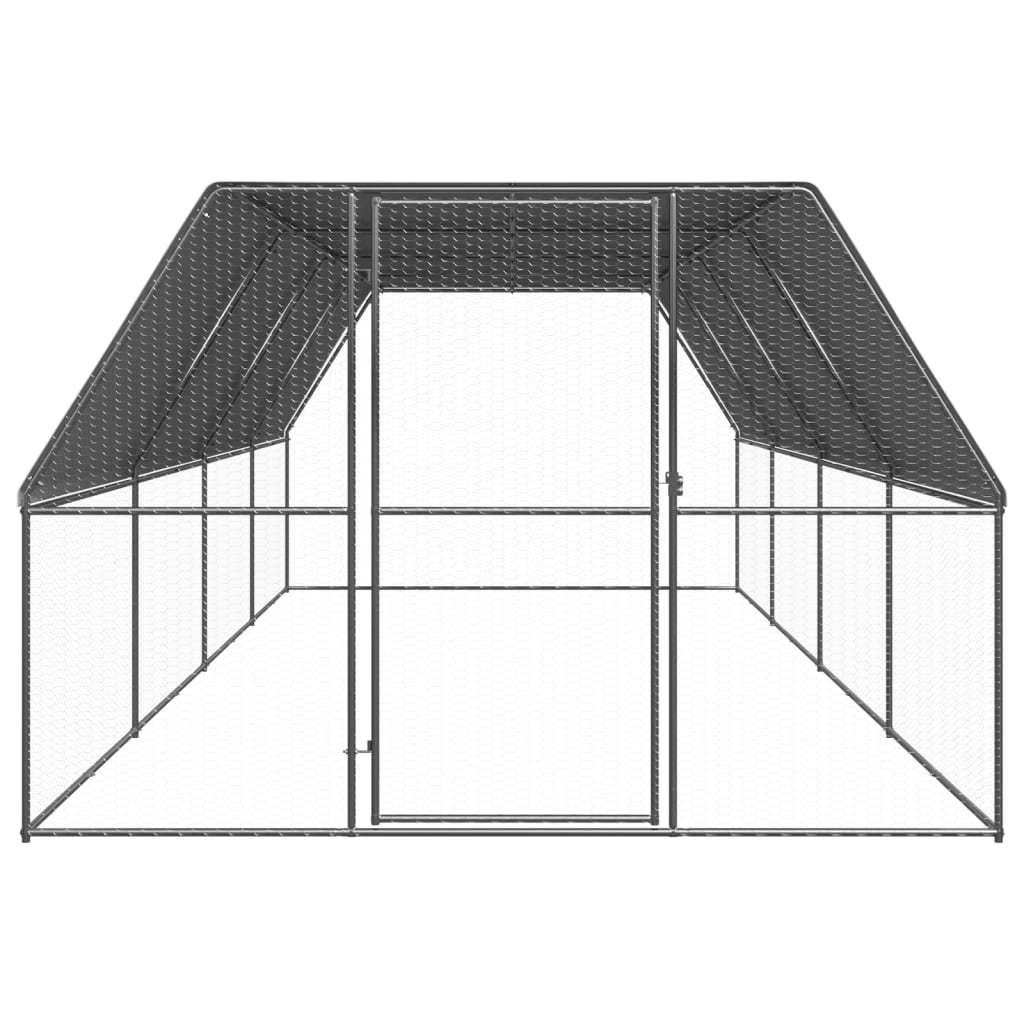 Vidaxl Chicken Coop 3x8x2 M galvanisert stål