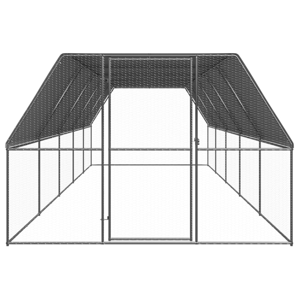 Vidaxl Poulet coop 3x10x2 m galvaniséiert Stol