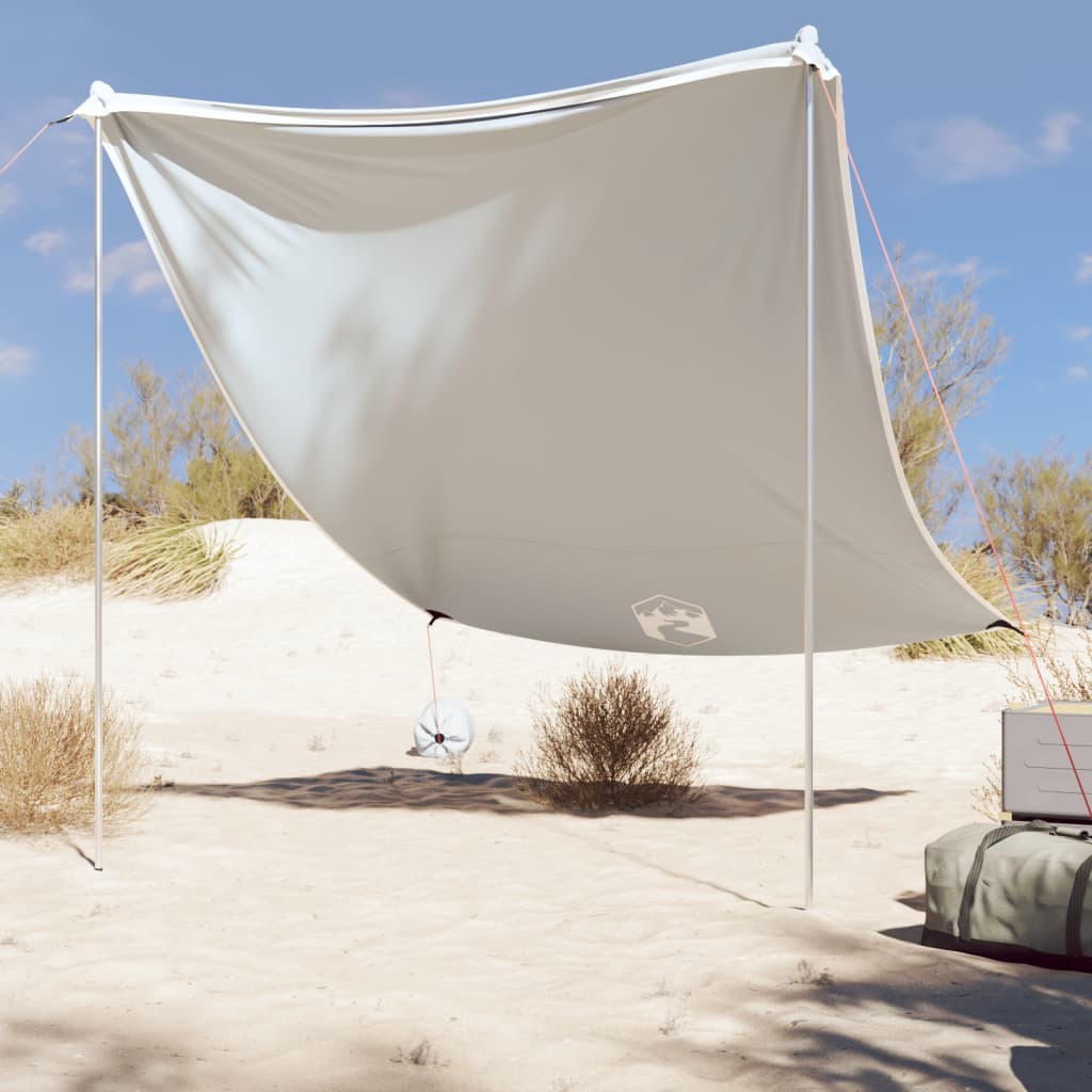 VidaXL beach canopy with sand anchors 214x236 cm gray