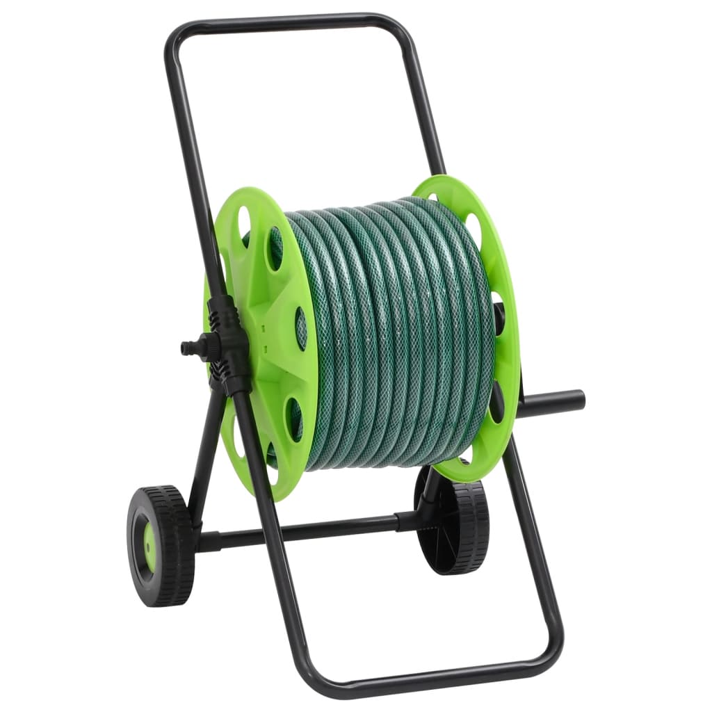 Bidaxl slangrulle vagn och slangkopplingssats 0,75 stående 20 m PVC Green