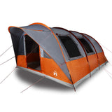 Vidaxl Tunnel Tenda di 5 persone impermeabile grigio e arancione