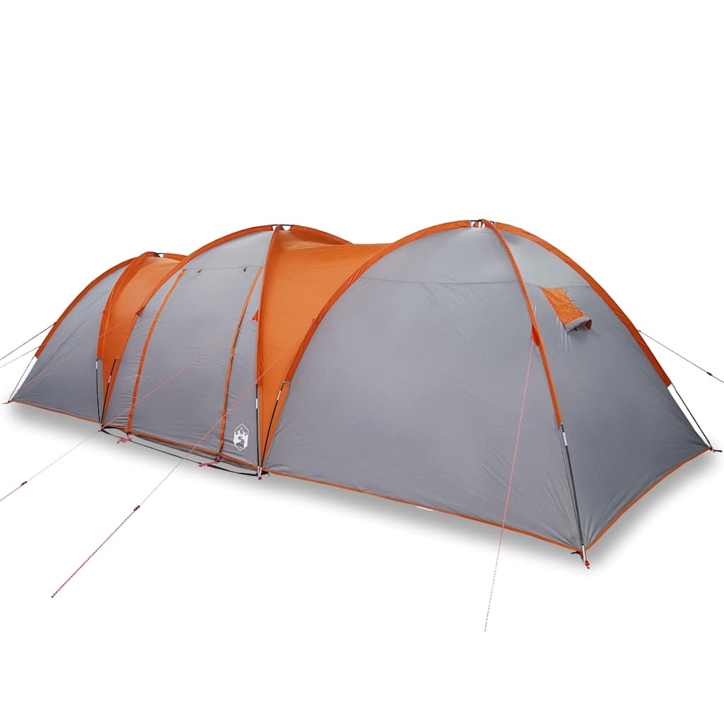 Vidaxl Dome Stan 8-Person Waterproof Grey and Orange