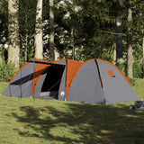 Vidaxl Dome Stan 8-Person Waterproof Grey and Orange