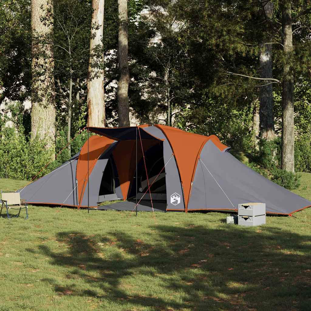 Vidaxl Dome Stan 6-Person Waterproof Grey and Orange