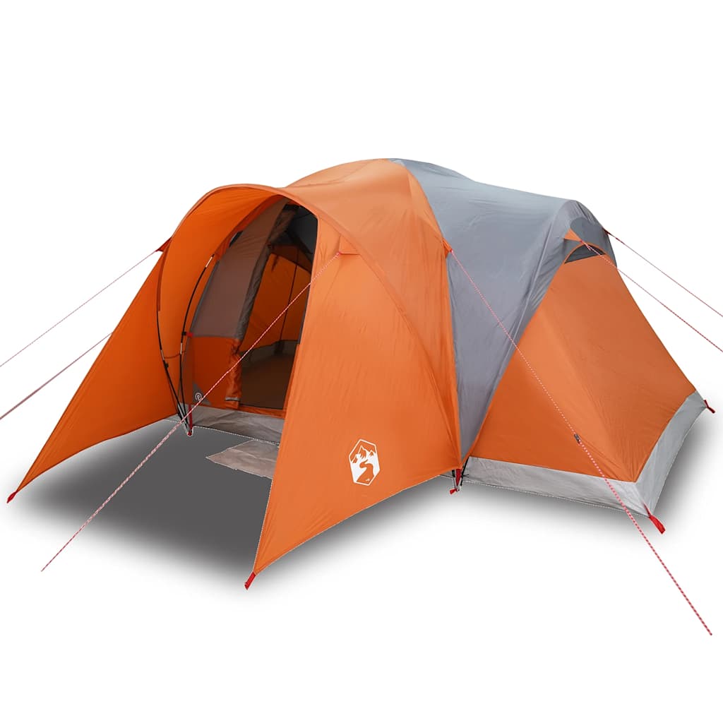 Vidaxl dome tente 6 personnes étanche gris et orange