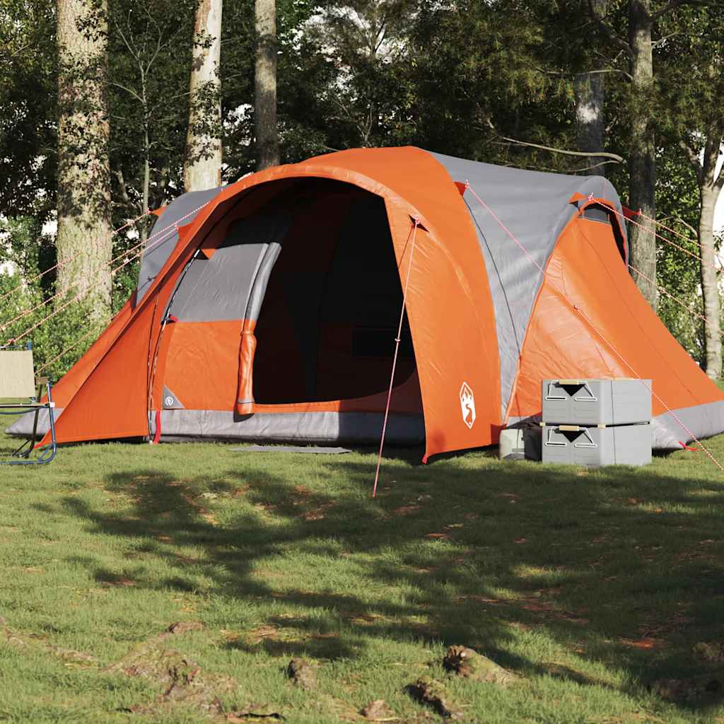 Vidaxl Dome Stan 6-Person Waterproof Grey and Orange