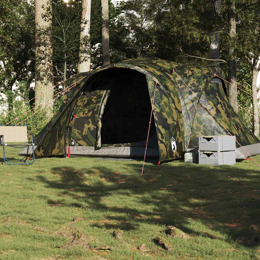 Vidaxl Dome Tent Camuflaje impermeable de 6 personas