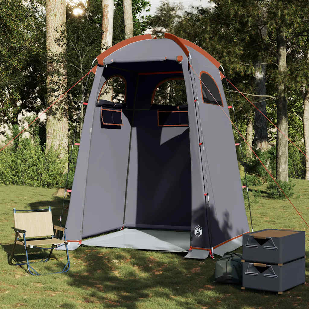 Vidaxl Shower Tent Waterproof Grey and Orange