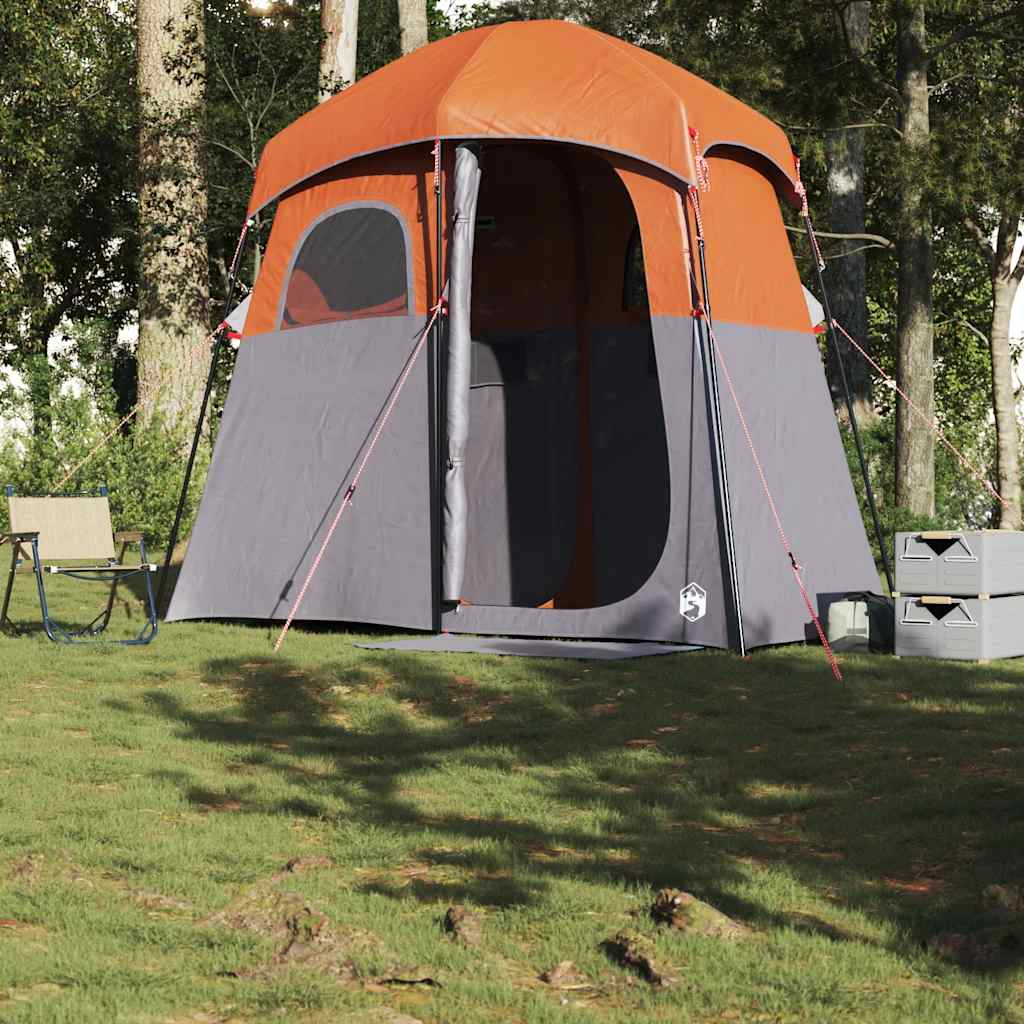 VidaXL shower tent 2-person waterproof gray and orange