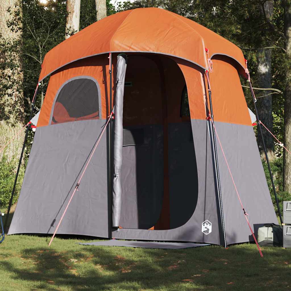 VidaXL shower tent 2-person waterproof gray and orange