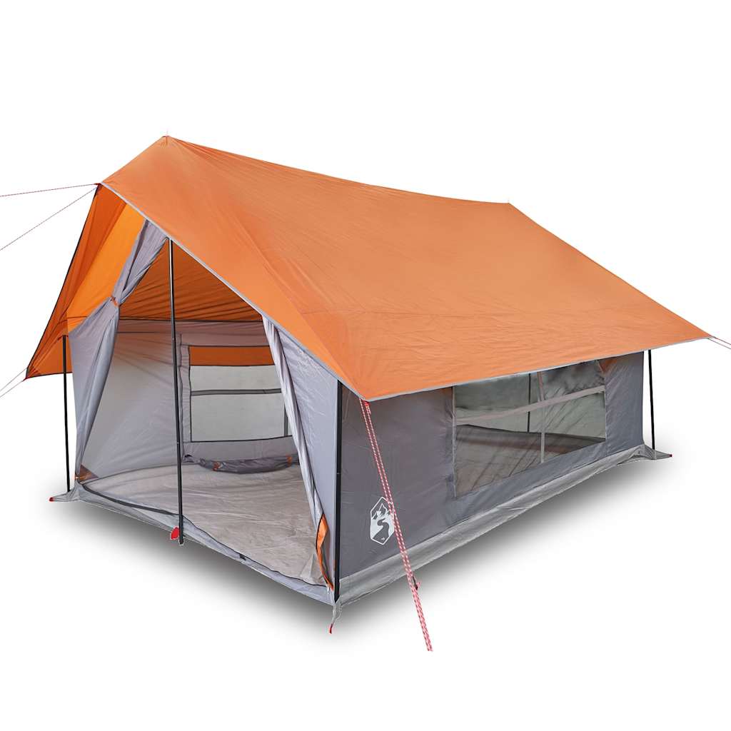 Vidaxl tent 5-persoons waterdicht grijs en oranje