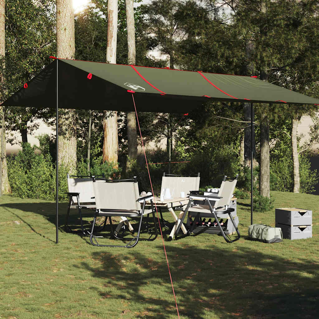 Vidaxl Camping Canvas wasserdicht 451 x 420 cm Olivengrün