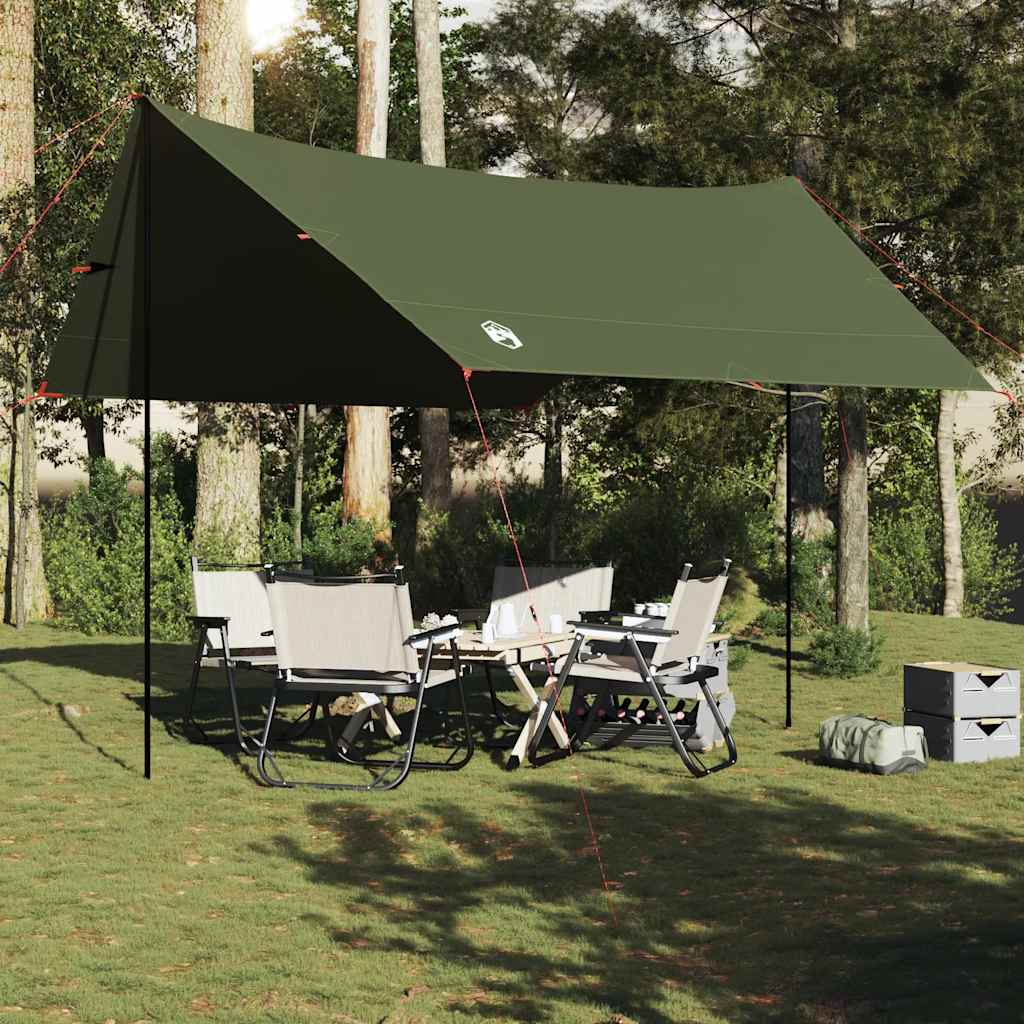 Vidaxl Camping canopy waterproof 438x376x212 cm olive green