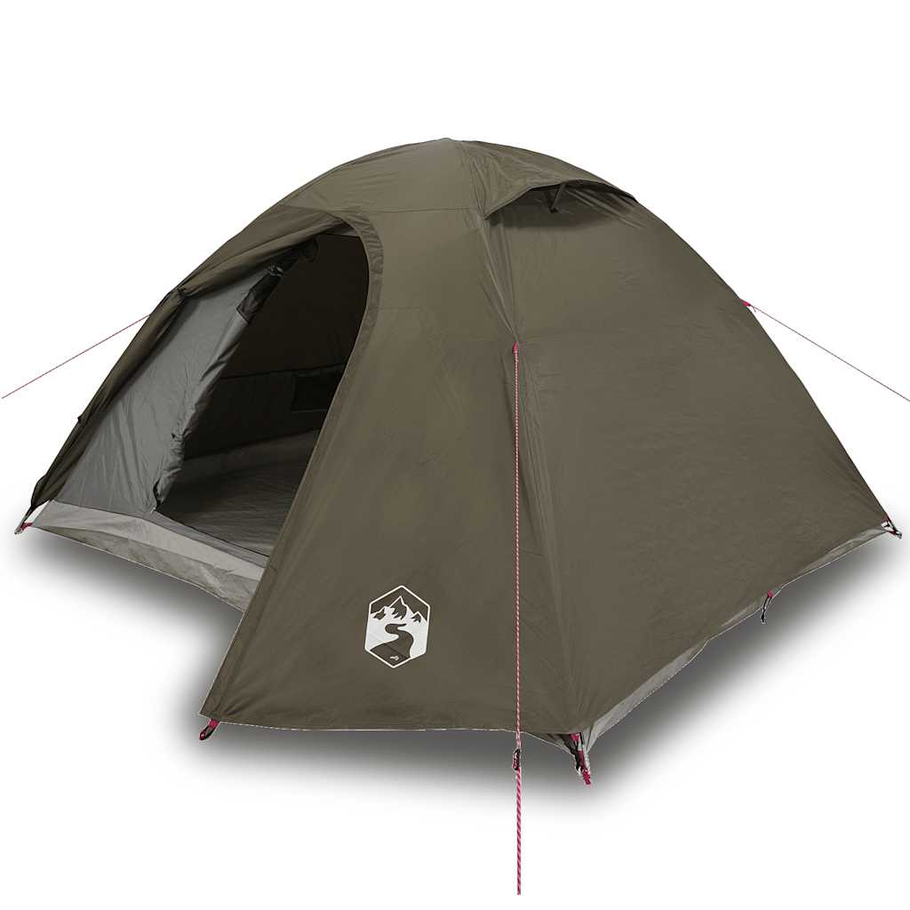 Vidaxl dome tente 3 personnes étanche marron imperméable