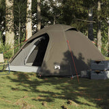 Vidaxl Dome Tenda 3 persone marrone impermeabile