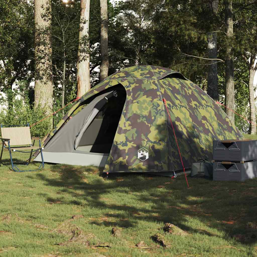 Vidaxl Dome Tent Camuflaje impermeable de 3 personas