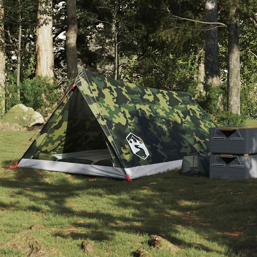 Vidaxl Tent de 2 personas impermeables camuflaje