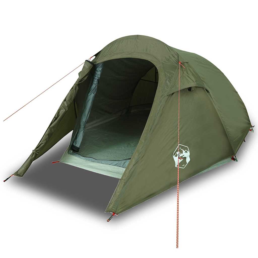 Vidaxl Tunnel tent 3-person waterproof olive green