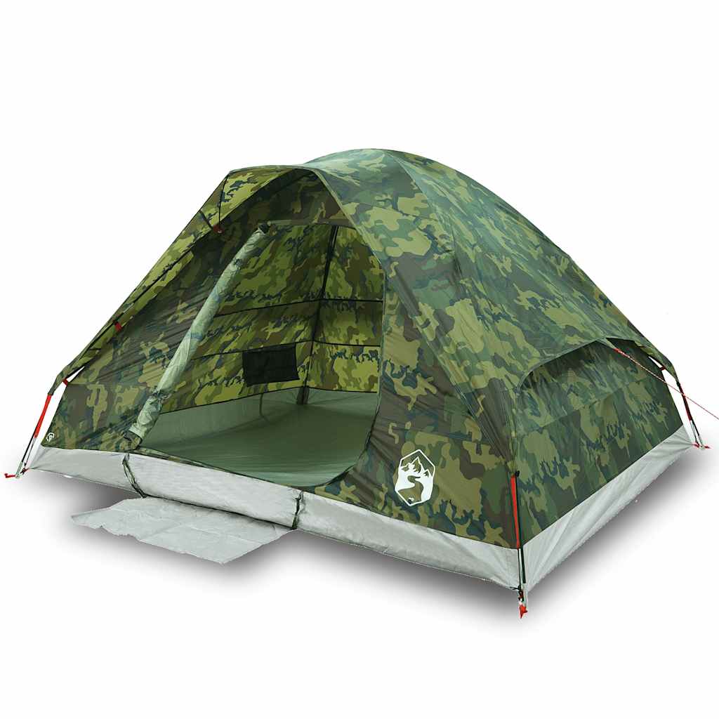 Vidaxl dome tente de 2 personnes camouflage imperméable