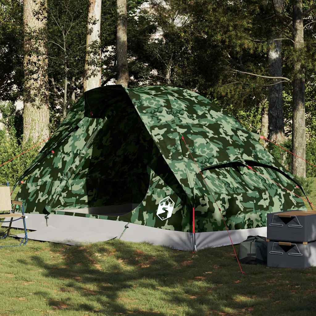 Vidaxl dome tente 4 personnes camouflage imperméable