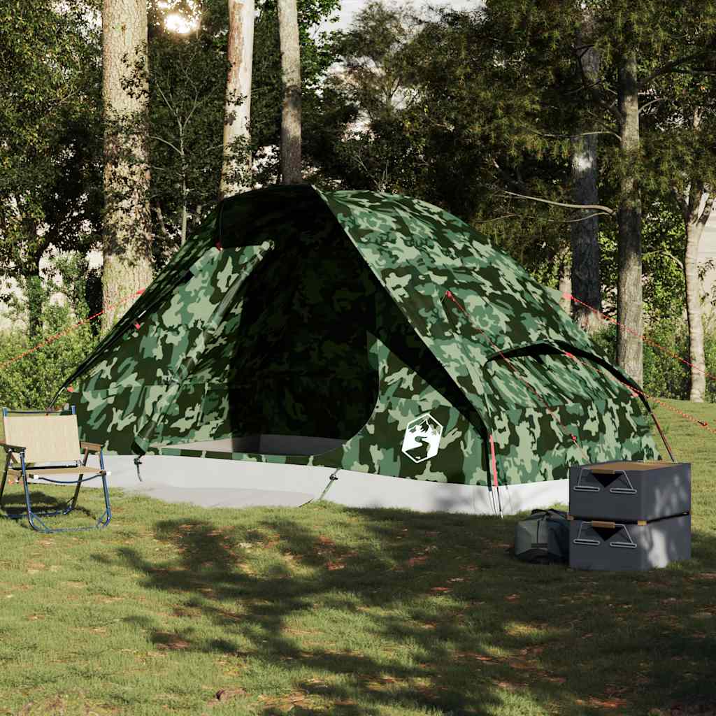 Vidaxl Dome Tent Camuflaje impermeable de 6 personas