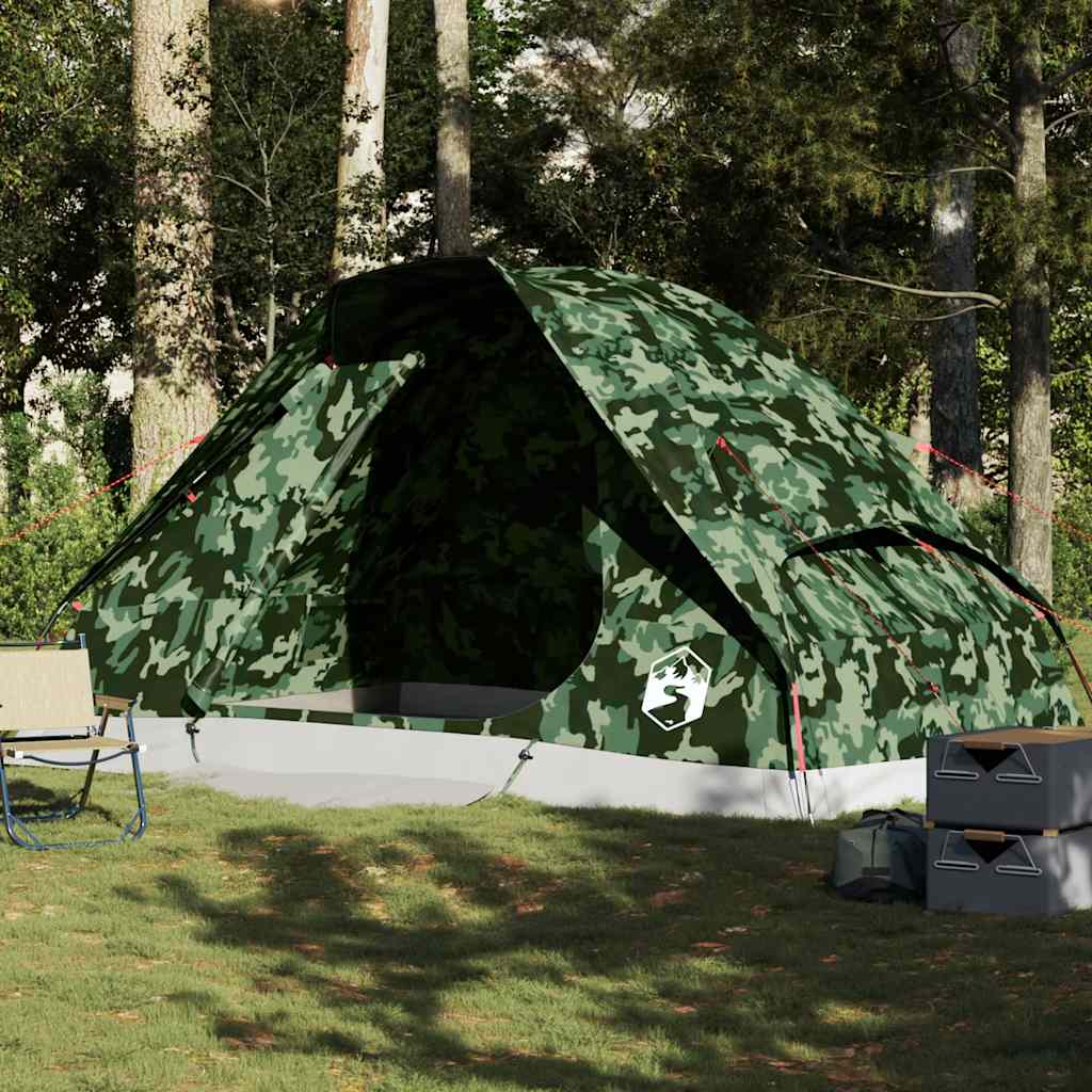 Vidaxl dome tente 6 personnes camouflage imperméable