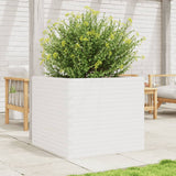 VidaXL Plantenbak 80x80x68,5 cm massief grenenhout wit