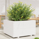 VidaXL Plantenbak 80x80x49,5 cm massief grenenhout wit