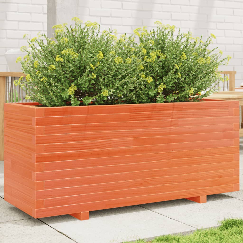 VidaXL Plantenbak 110x40x49,5 cm massief grenenhout wasbruin