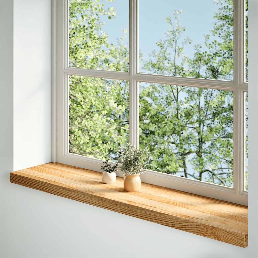 Vidaxl vensterbanken 2 st 100x30x2 cm massief eikenhout lichtbruin